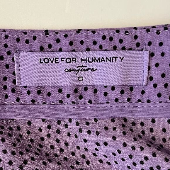 Love for Humanity Womens S Skort Skirt Purple Blk Polka Dot Ruffle Y2K Fairycore - Picture 2 of 5